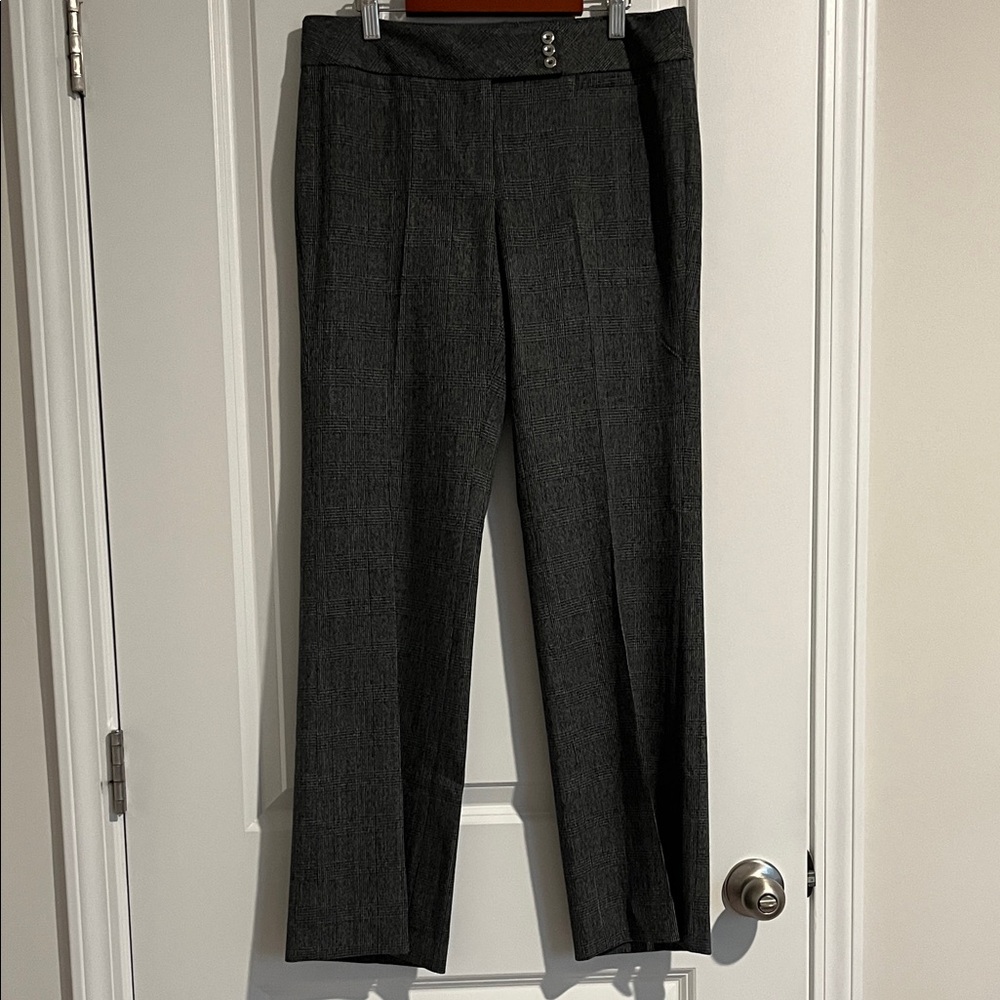 White House Black Market Black and White Plaid Pants